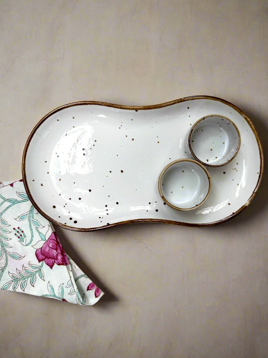 Cloud Platter with Dip Bowls