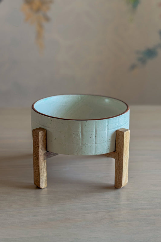 Grid Bowl & Stand Set