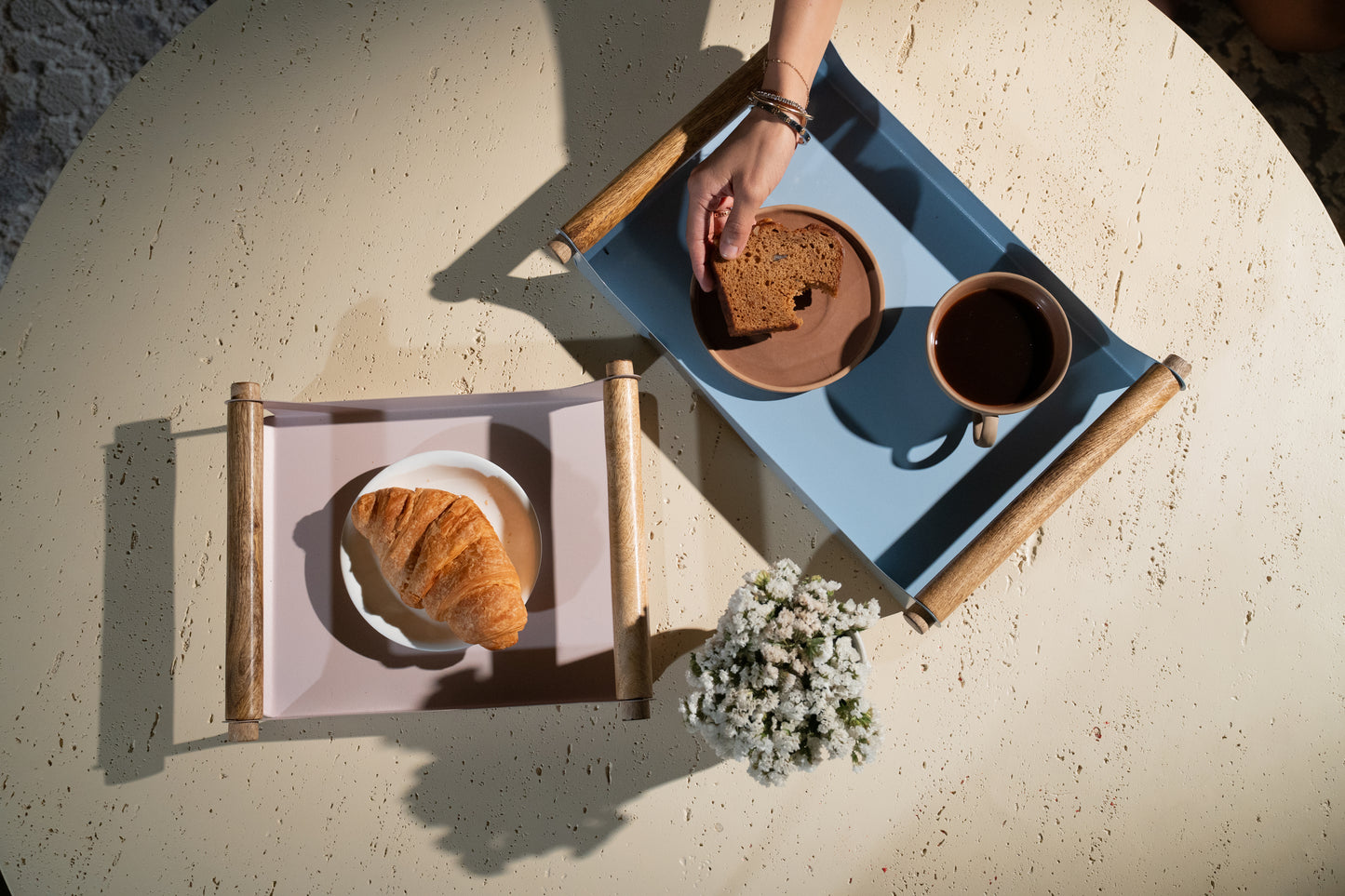 Oakline Trays – Blush & Mist Blue