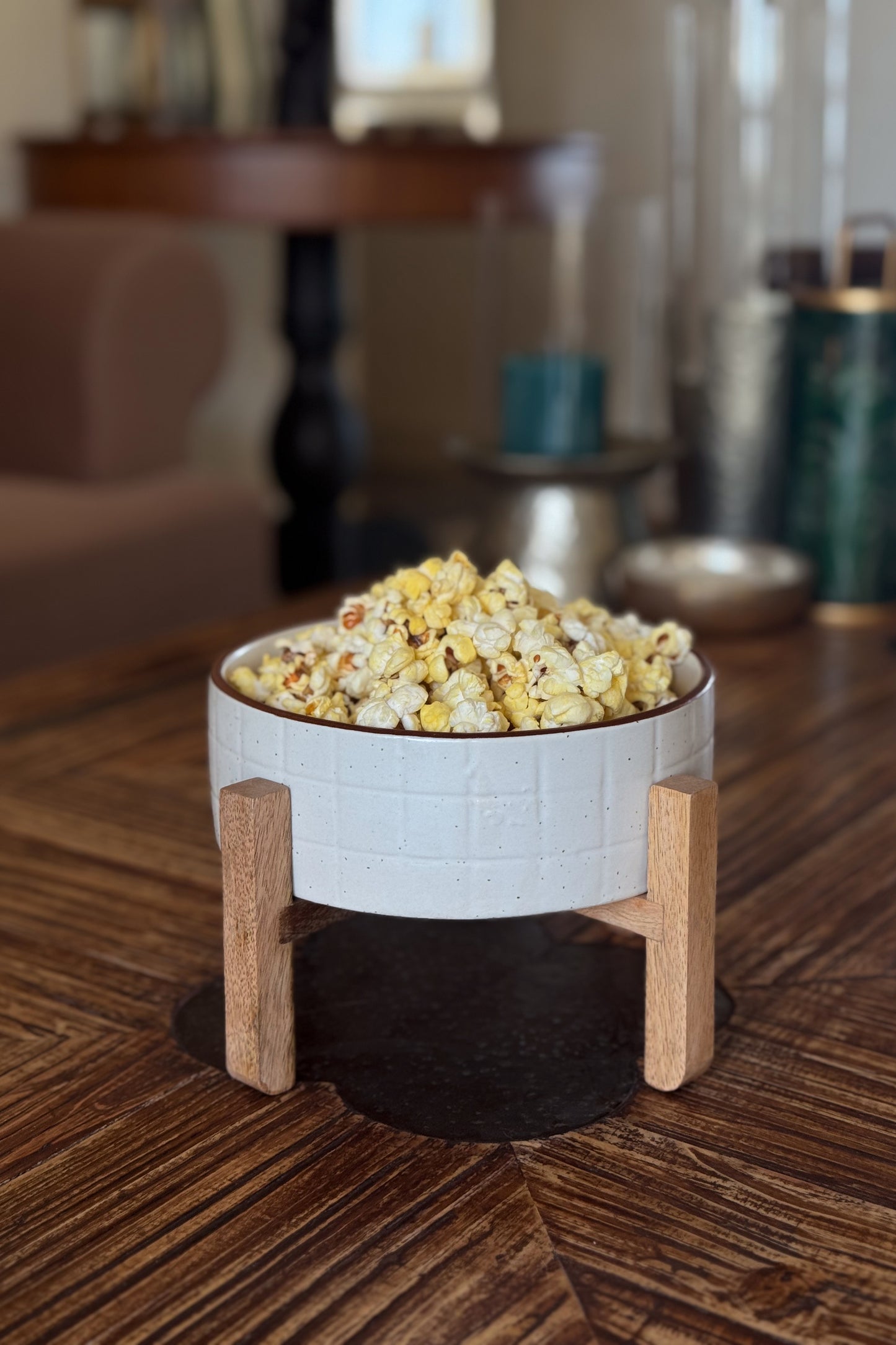 Grid Bowl & Stand Set