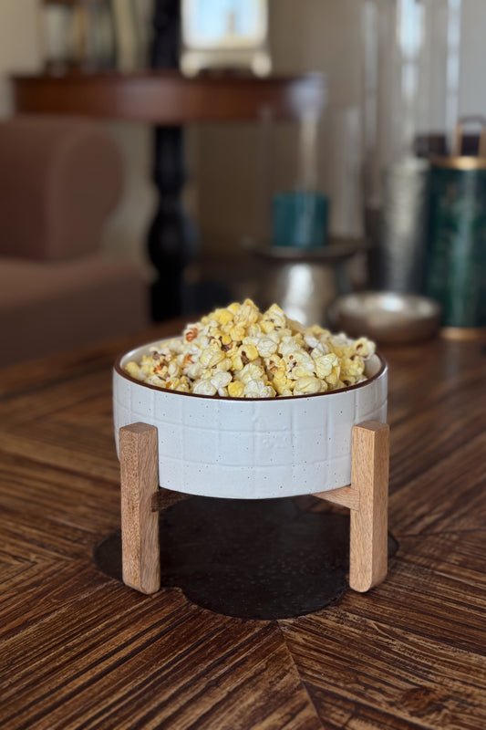 Grid Bowl & Stand Set